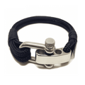 Adjustable Shackle Black Nautical Bracelet