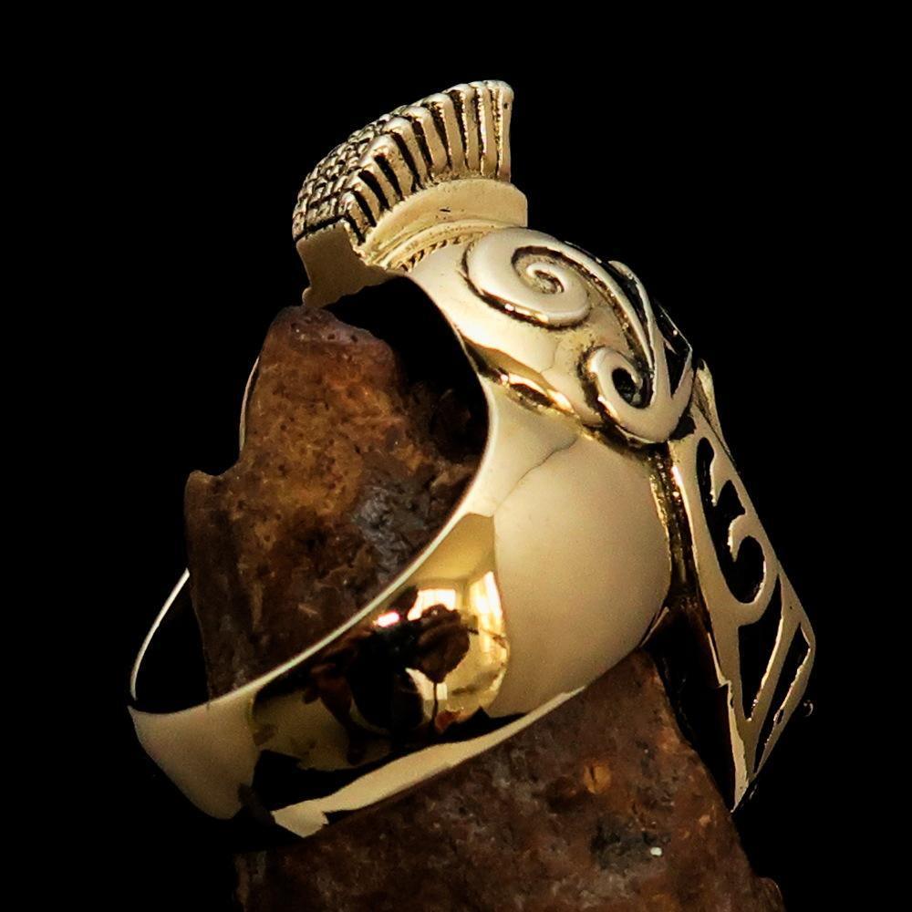 Excellent crafted Men's Skull Biker Ring Roman Centurion - Solid Brass