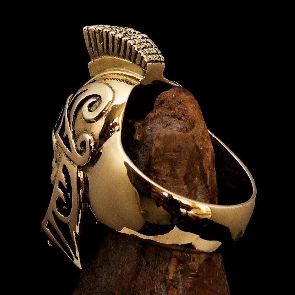 Excellent crafted Men's Skull Biker Ring Roman Centurion - Solid Brass