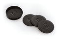 K0007AB | 6-piece Under Glass Set made of genuine full grain leather, smooth. Under glasses size: ø 9 cm, Under glasses holder size: ø 9 x 3.0 cm.  Packaging: Tnt bag