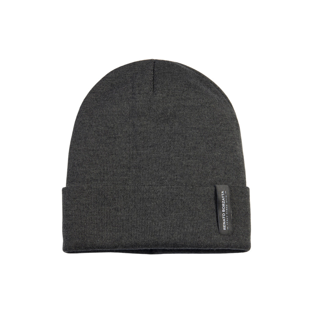 RB5005CT | CIMONE Unisex Knit Beanie in a Tubular Wool Blend Made in Italy. Color: Graphite. One Size