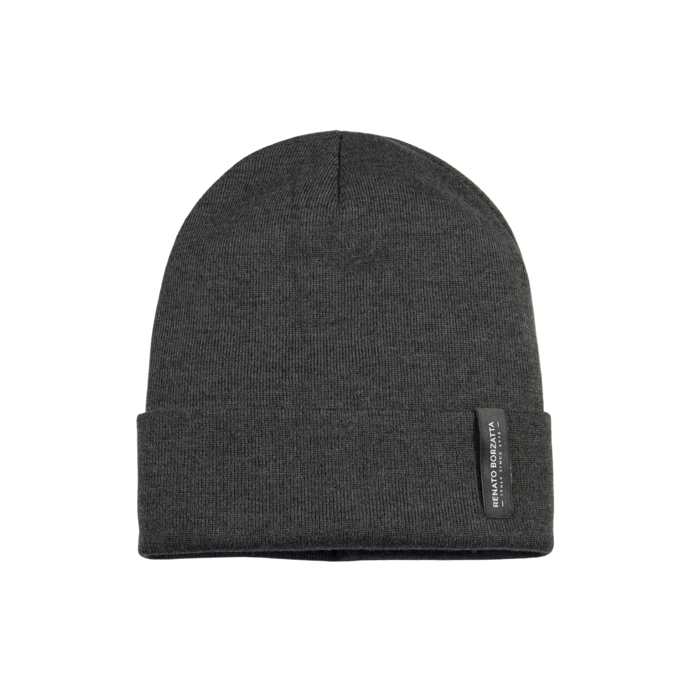RB5005CT | CIMONE Unisex Knit Beanie in a Tubular Wool Blend Made in Italy. Color: Graphite. One Size