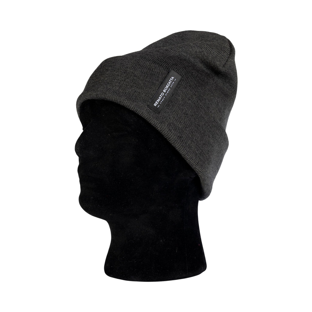 RB5005CT | CIMONE Unisex Knit Beanie in a Tubular Wool Blend Made in Italy. Color: Graphite. One Size